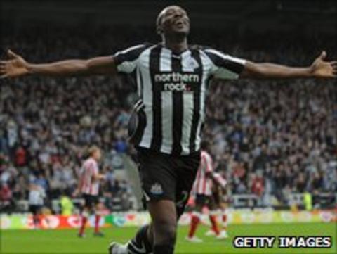 Shola Ameobi in action for Newcastle United
