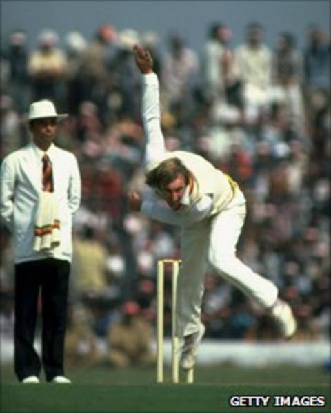 John Lever of England bowls during the match against the East Zone during their tour to India.