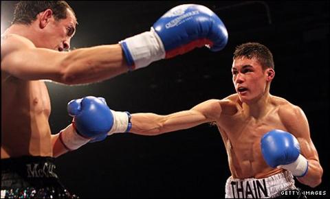 John Thain in action against Kevin McCauley