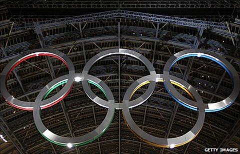 Olympic rings at St Pancras