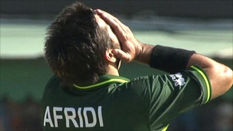 Pakistan captain Shahid Afridi has three chances dropped against Sachin Tendulkar