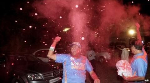 Fans celebrate in Mumbai