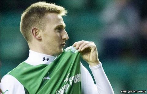 Hibernian striker Derek Riordan