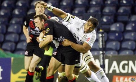 Mike Blair retains possession for Edinburgh against Aironi