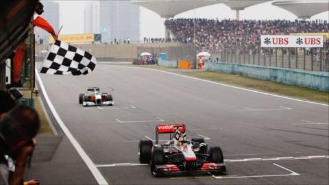 Lewis Hamilton wins the 2011 Chinese Grand Prix