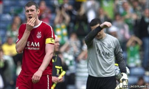 Aberdeen captain Zander Diamond and goalkeeper Jamie Langfield