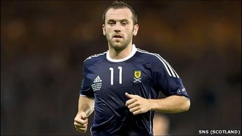James McFadden in action for Scotland