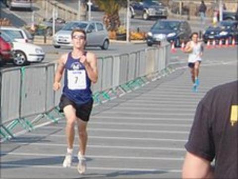 Half marathon finish line