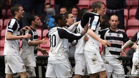 Darlington players celebrate