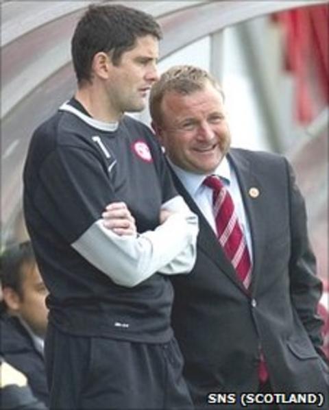 Hamilton assistant manager Stuart Taylor and manager Billy Reid