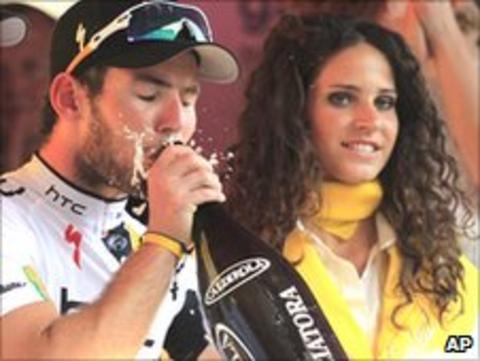 Cavendish sips champagne
