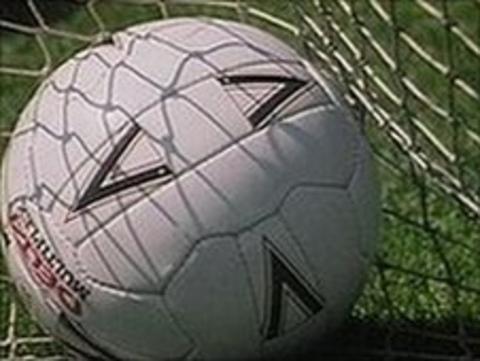 Football in a net