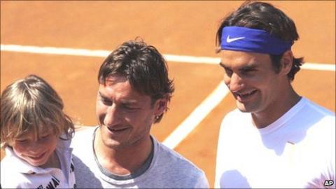 Francesco Totti and Roger Federer