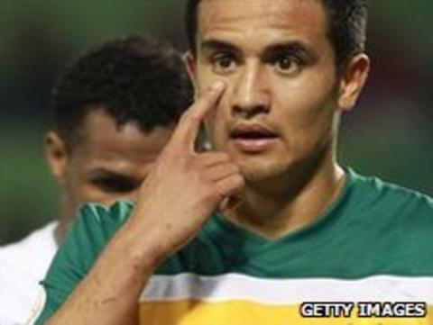 Everton midfielder Tim Cahill is one of Australia's Europe-based stars