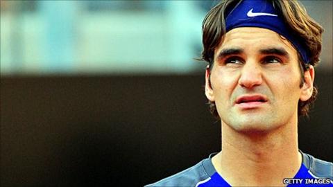 Roger Federer during his match with Richard Gasquet