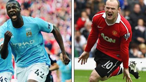 Yaya Toure and Wayne Rooney