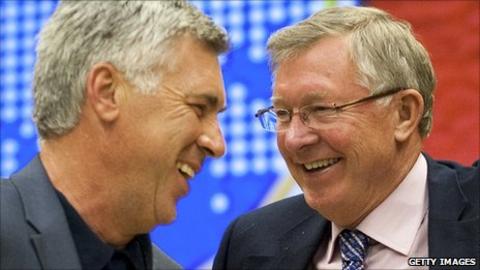 Carlo Ancelotti and Sir Alex Ferguson