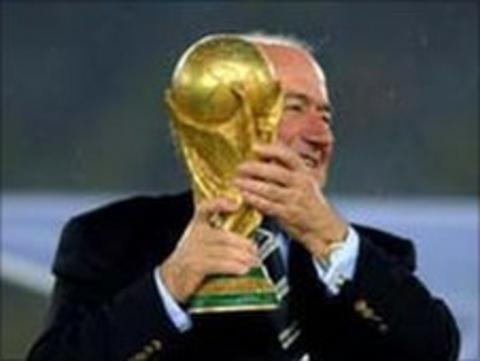 Fifa president Sepp Blatter with the World Cup