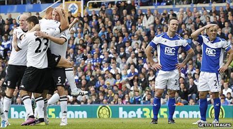 Birmingham suffer a 2-0 loss to Fulham