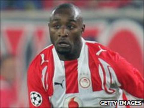 DR Congo's Lomana LuaLua in action for his former side Olympiakos of Greece