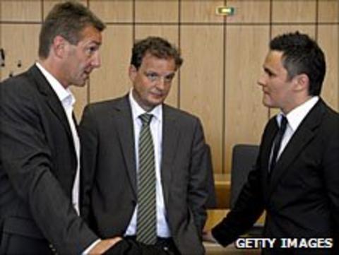 Ante Sapina (right) with his lawyers