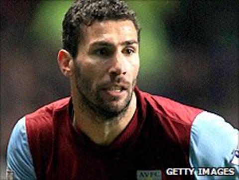 Aston Villa defender Carlos Cuellar