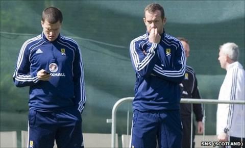 Gary Caldwell and Charlie Adam