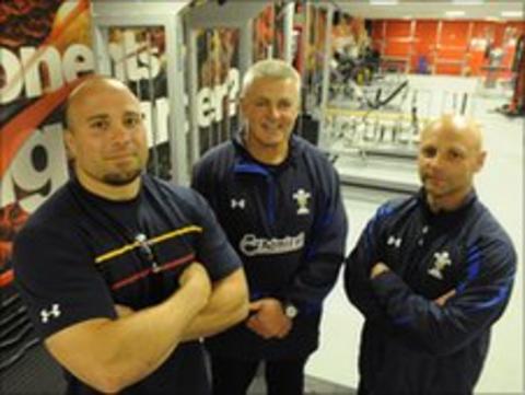 Dan Baugh (left) with Warren Gatland and Adam Beard
