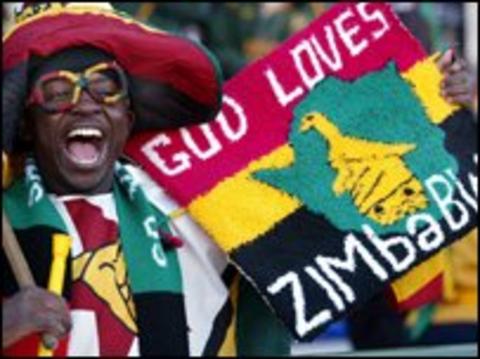 Zimbabwe fan celebrates