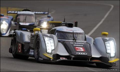 Allan McNish in practise in his new Audi