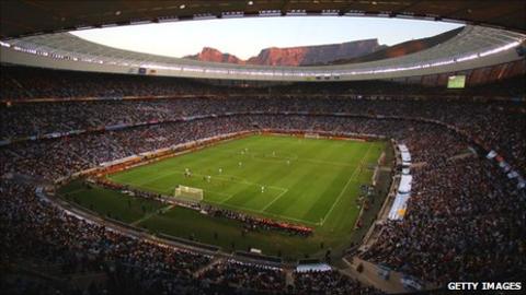 Cape Town's Green Point stadium stages the World Cup quarter-final between Germany and Argentina