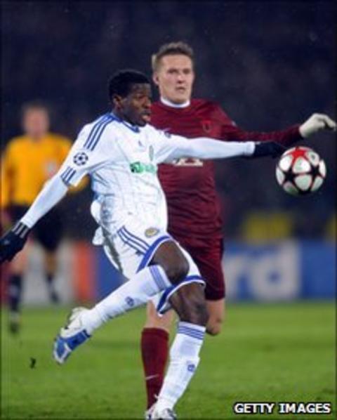 Yusuf Ayila in action for Dynamo Kiev