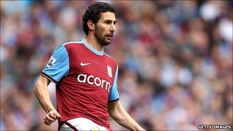 Aston Villa defender Carlos Cuellar
