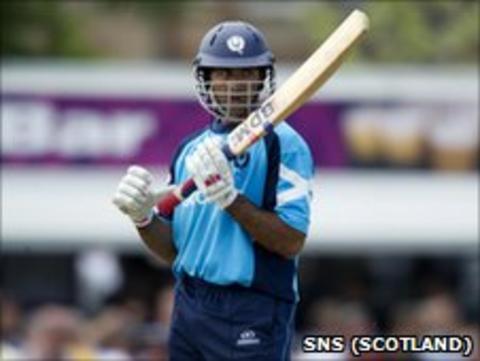 Majid Haq in action for Scotland