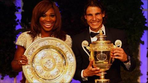 2010 Wimbledon champions Serena Williams and Rafael Nadal