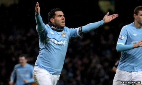 Manchester City striker Carlos Tevez