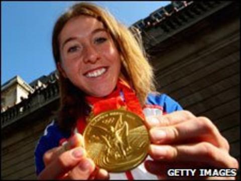 Nicole Cooke with her Beijing Olympic gold medal