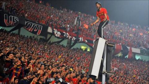 Al Ahly fans at a game in 2011