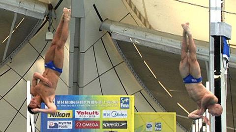 Tom Daley and Pete Waterfield in action in Shanghai