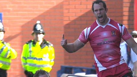 Wigan's Pat Richards celebrates
