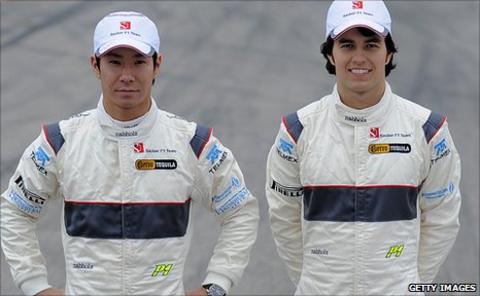 Kamui Kobayashi (left) and Sergio Perez