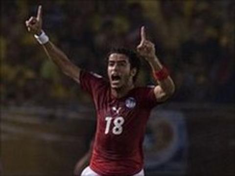 Omar Gaber celebrating his goal