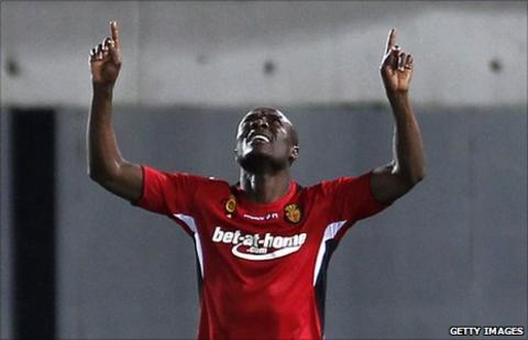 Cameroon forward Pierre Webo