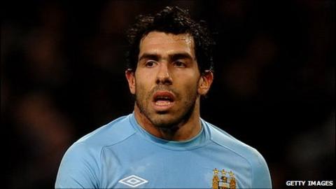 Manchester City striker Carlos Tevez