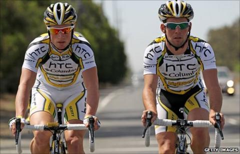 Mark Renshaw and Mark Cavendish