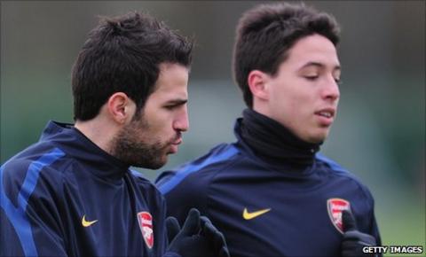 Cesc Fabregas and Samir Nasri