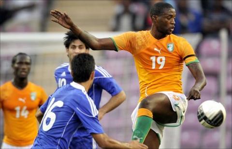 Didier Ya Konan in action for Ivory Coast against Israel