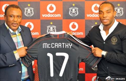 Benni McCarthy with Irvin Khoza