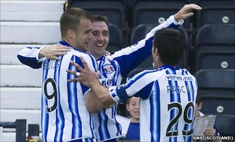 Paul Heffernan celebrates his second goal for Kilmarnock