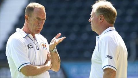 Kilmarnock management team of Kenny Shiels and Jimmy Nicholl